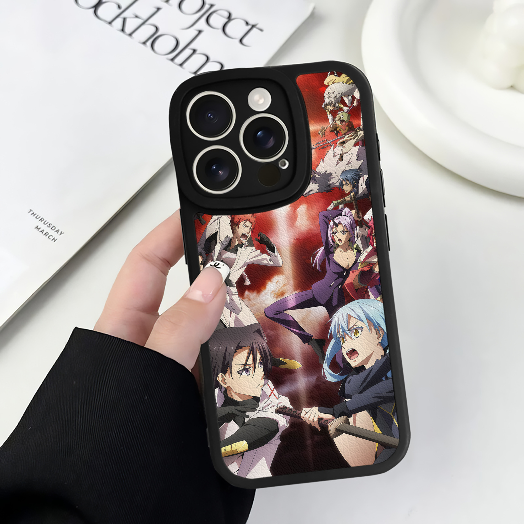 （画像用） 転スラ Regarding Reincarnated to Slime 【iPhone 16シリーズ対応】シリコンスマホケース（レザー調） 材質：シリコン